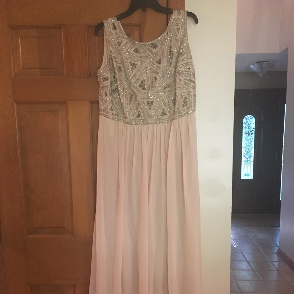 Adriana Papell beaded bodice evening gown